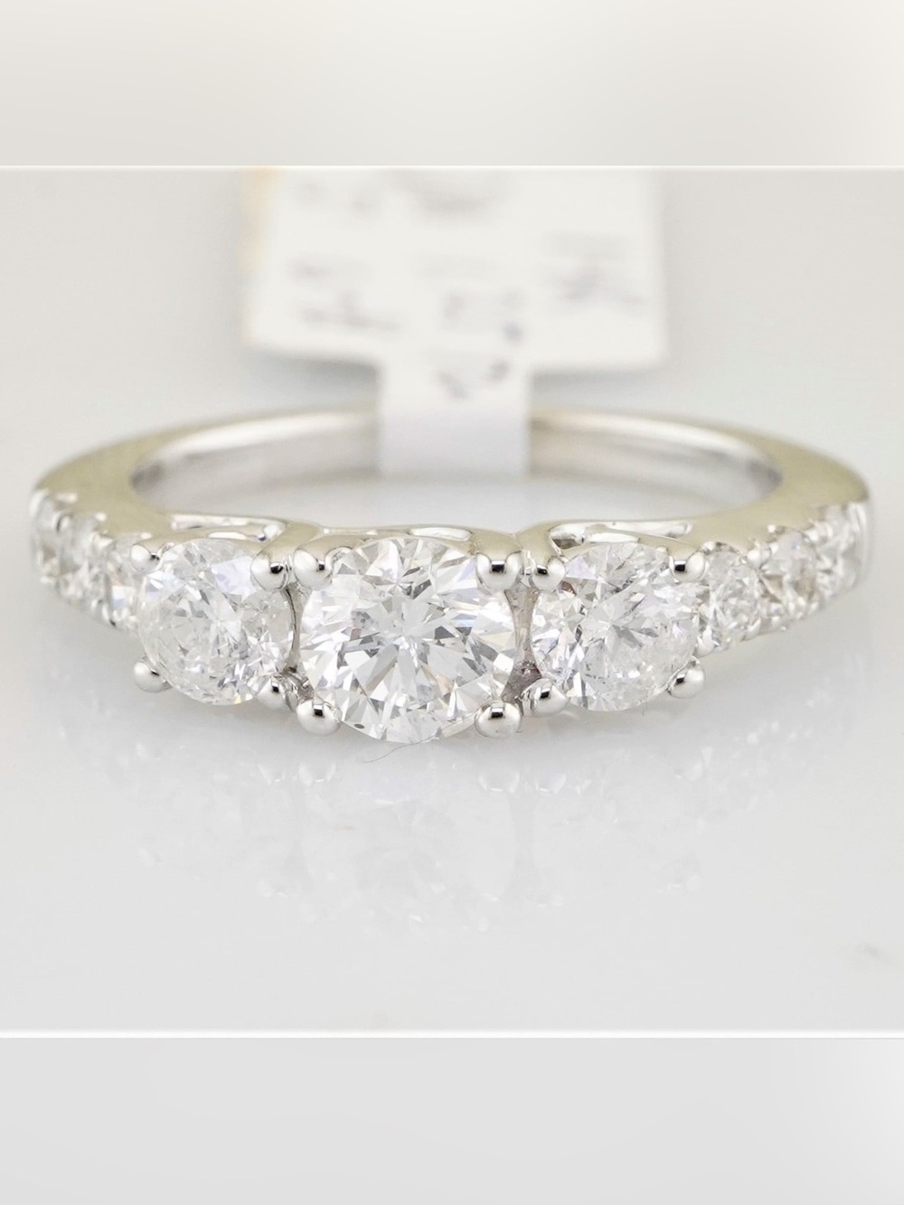 Solid 14k white gold natural diamond engagement ring